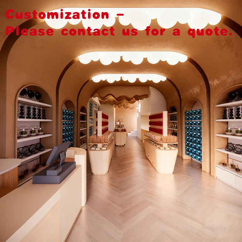 

custom.Wooden Display Shelf Cosmetics and Fragrances - Custom Factory-Built Design to Enhance Beauty Salons