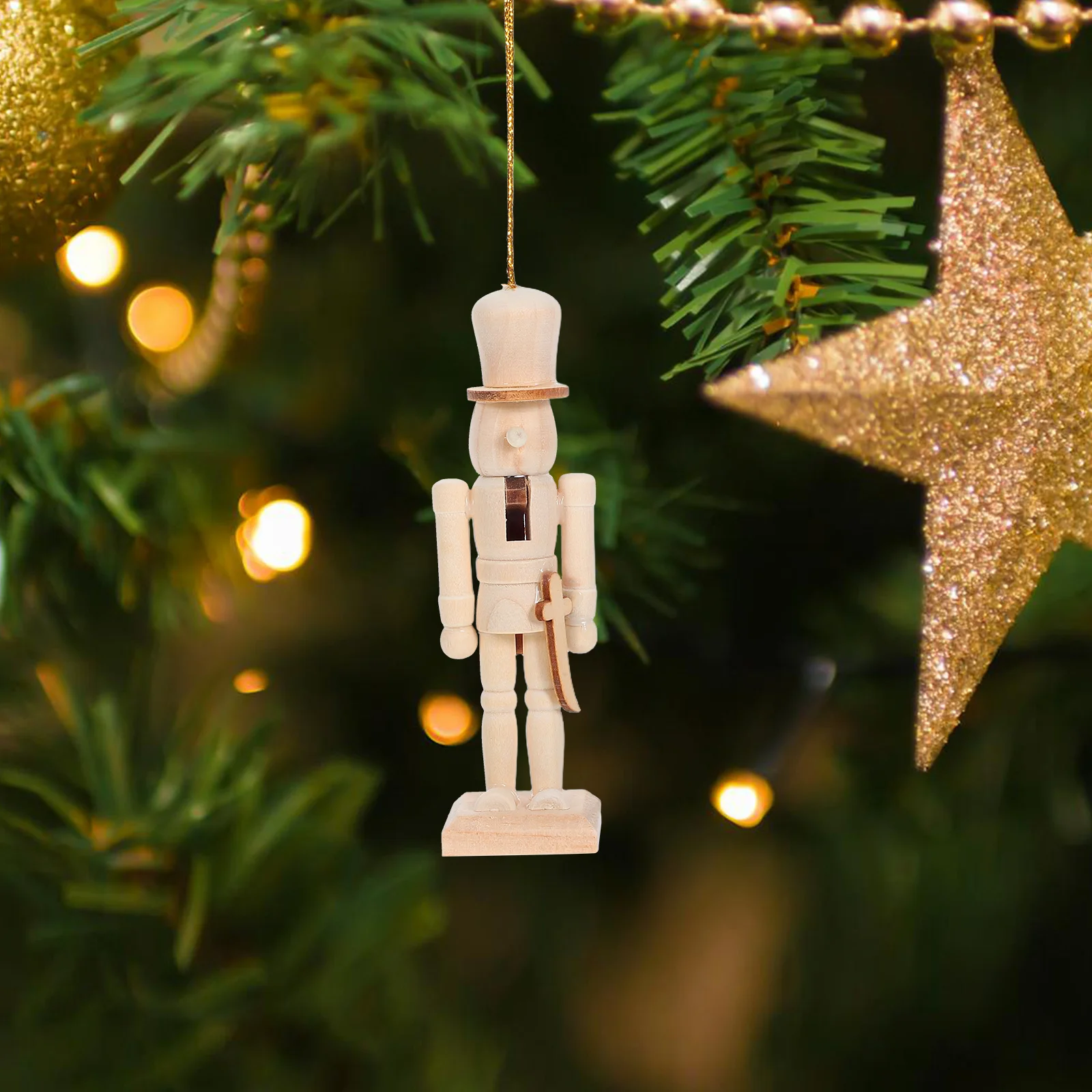 

6Pcs Nutcracker Christmas Soldier Decor 12.5cm DIY Unpainted Wood Nutcracker Puppet Xmas Craft Decoration Traditional Holiday