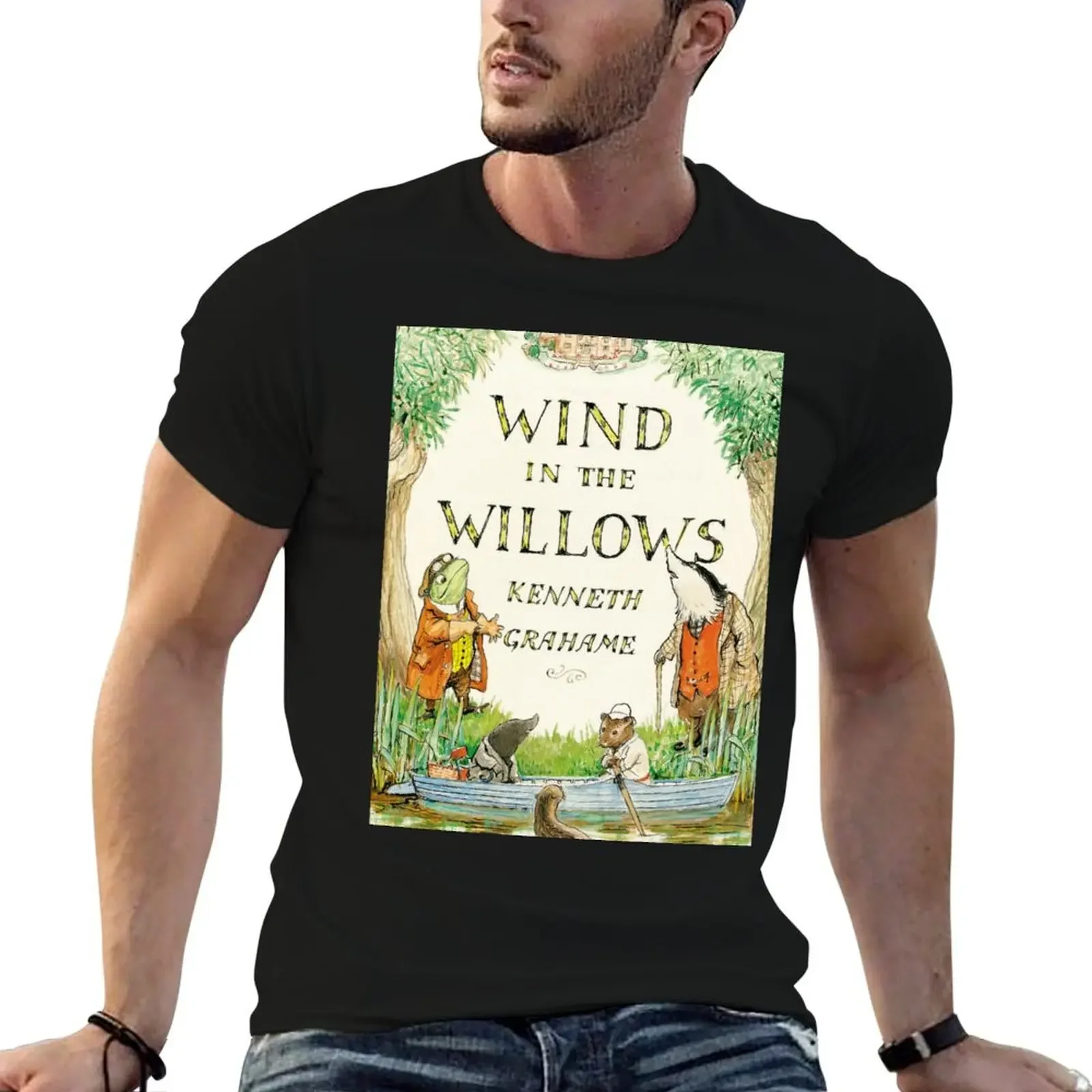 

Wind in The Willows Book Cover T-Shirt summer tops sublime man t shirt heavy weight t shirts for men