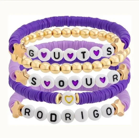 Olivia Rodrigo Purple Ceramic Bracelet Soft Clay Hand Wristband For Fans Ideal For Wearers Appreciate Unique Beautiful Jewelry