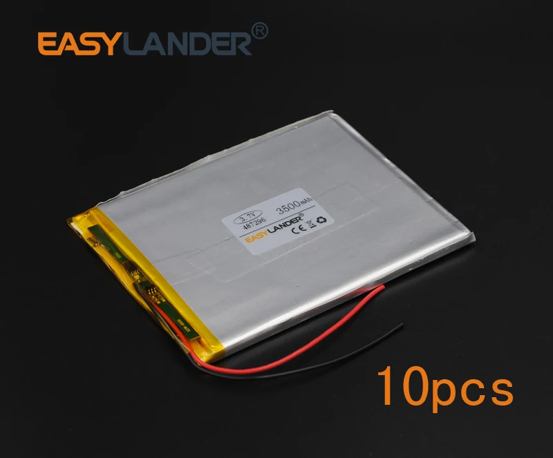 

10pcs/Lot 487296 3.7V 3500mAh Polymer Li-ion Battery For Bluetooth Notebook Tablet PC iPAQ E-Book Power Bank PDA Portable DVD