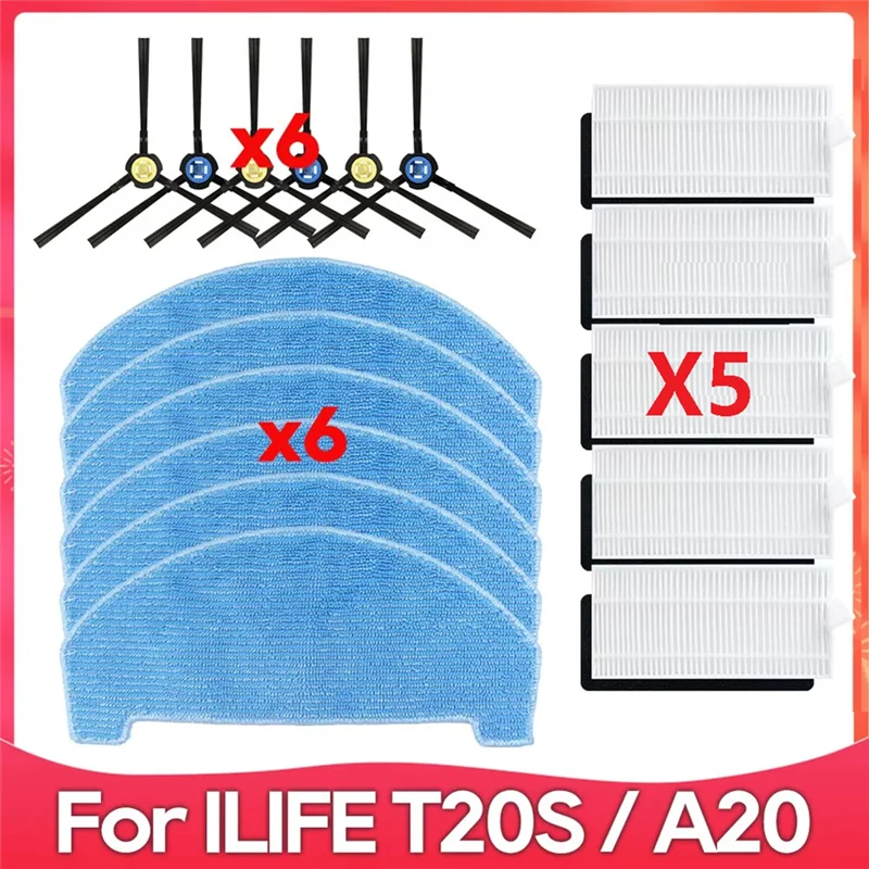 B15C متوافق مع ILIFE T20S، A20، Polaris PVCR 3600، G2 0926W، G2 0726W / G2 1226 أجزاء قماش ممسحة جانبية مرشحة