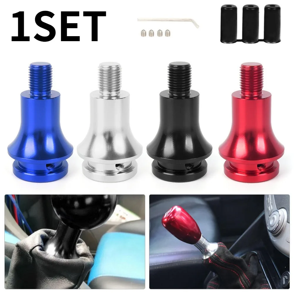 M12x1.25 Shift Knob Adapter 1Set, Aluminum Alloy Shift Lever Converter for Most Manual Transmission Cars Auto Replacement Part