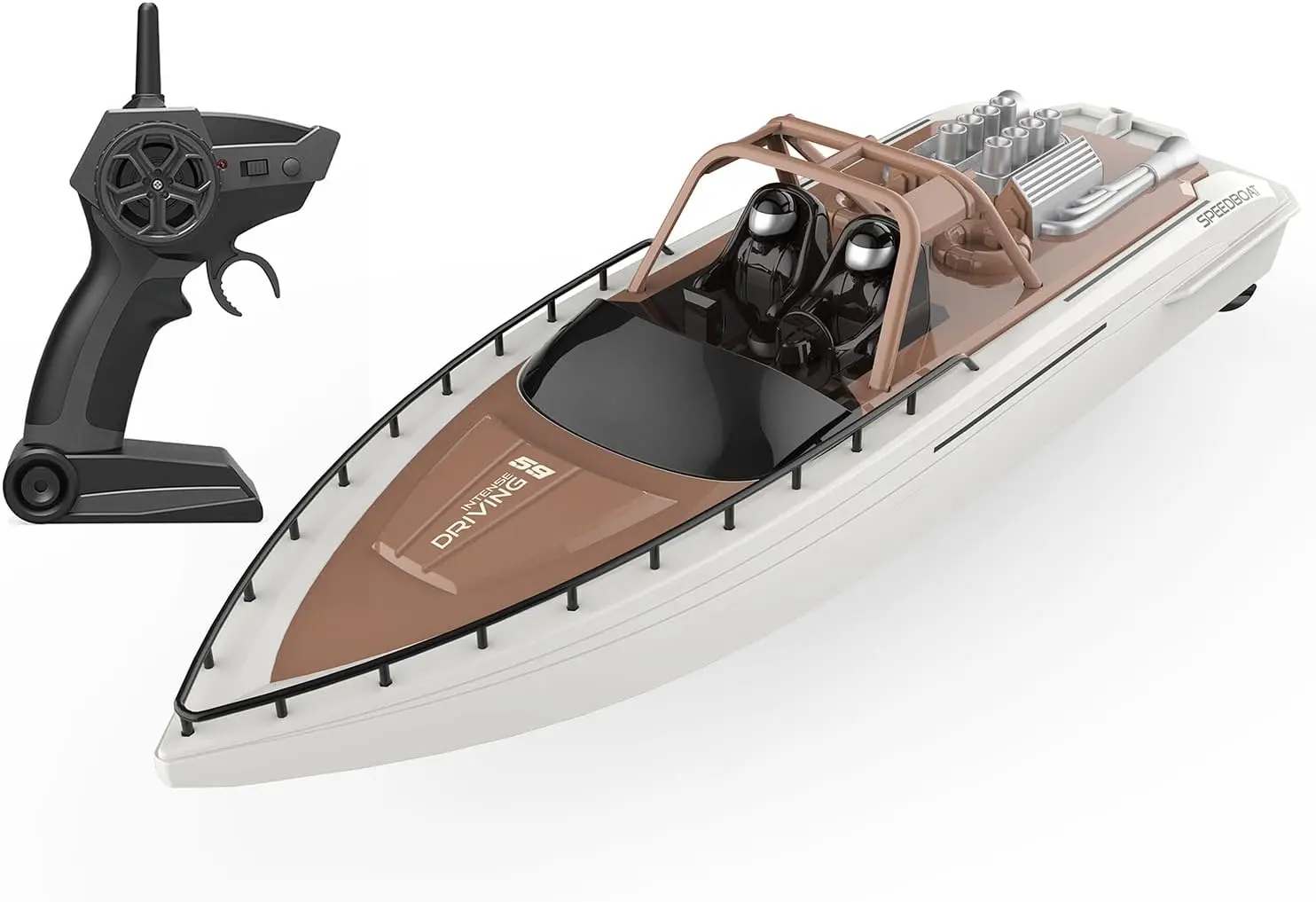 Remote Control Boat 4CH Electric Watercraft RC Sail Double-People Boats 15km/h for Lake Pool Boy