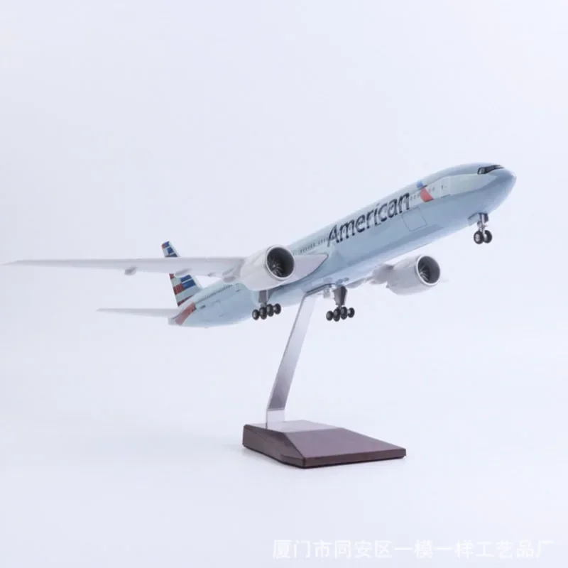 Imagem -04 - Modelo American Air Airlines com Trem de Pouso de Luz e Roda 47cm Escala 157 777 B777 Aviões Plástico Fundido Avião de Resina