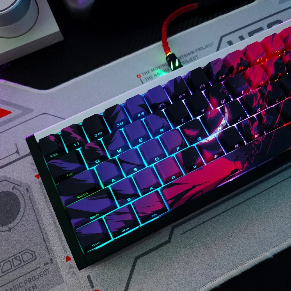 Genggei Side Engraved Personalized Cherry Keycap Set PBT 132 Keys for MX Switch 60/84/90/104/108 Layout Mechanical Keyboards