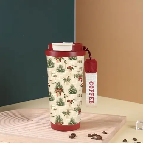 Jultermos 530ml bärbar kaffemugg tumbler 316 rostfritt stål termosflaskor kall och varm isolerad julklappsmugg 10 best sales termosbägare - №1