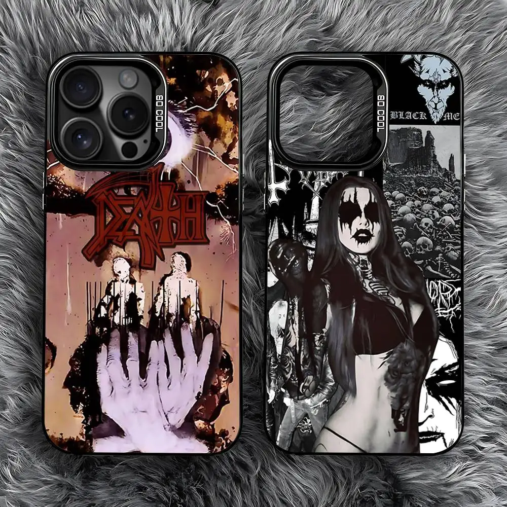 

Metal Band D-Death Phone Case For iPhone 16,15,14,13,12,11,Pro,Max,Plus,Mini,SE Anti Fall Black Matte Hard Bumper