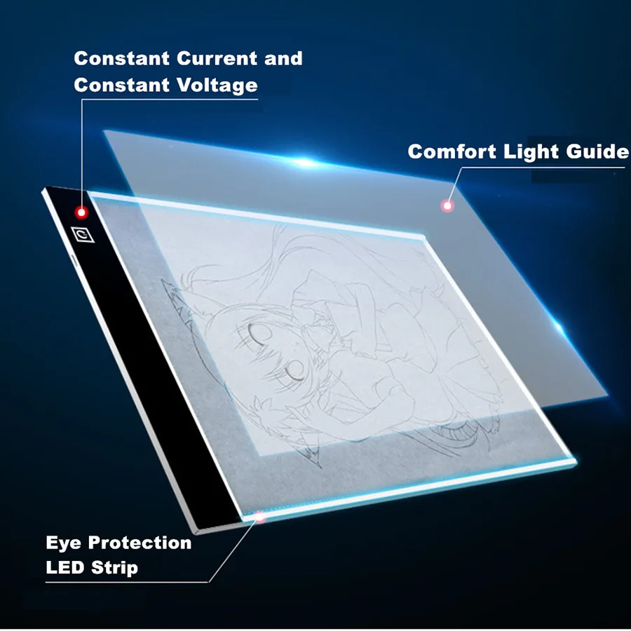 A3/A4 rozmiar LED Tablet graficzny Led podświetlana podkładka deska Diy akcesoria do malowania diamentami zestawy narzędzi haft diamentowy ochrona