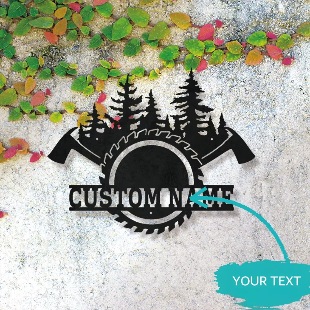 

Stand - out Lumberjack Themed Metal Art. Durable, Custom Engraving in Modern Style.