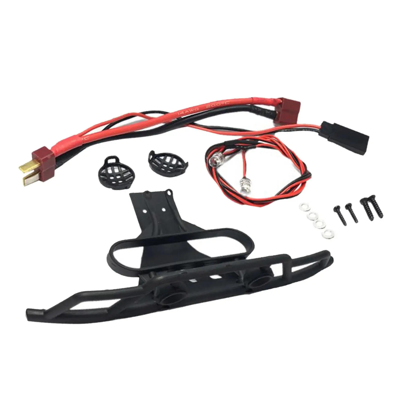RC Car Front Bumper Crash Buffer Bumper with LED Lights for Wltoys 144010 1:14 Scale RC Buggy Car Remote Control Vehicle Parts