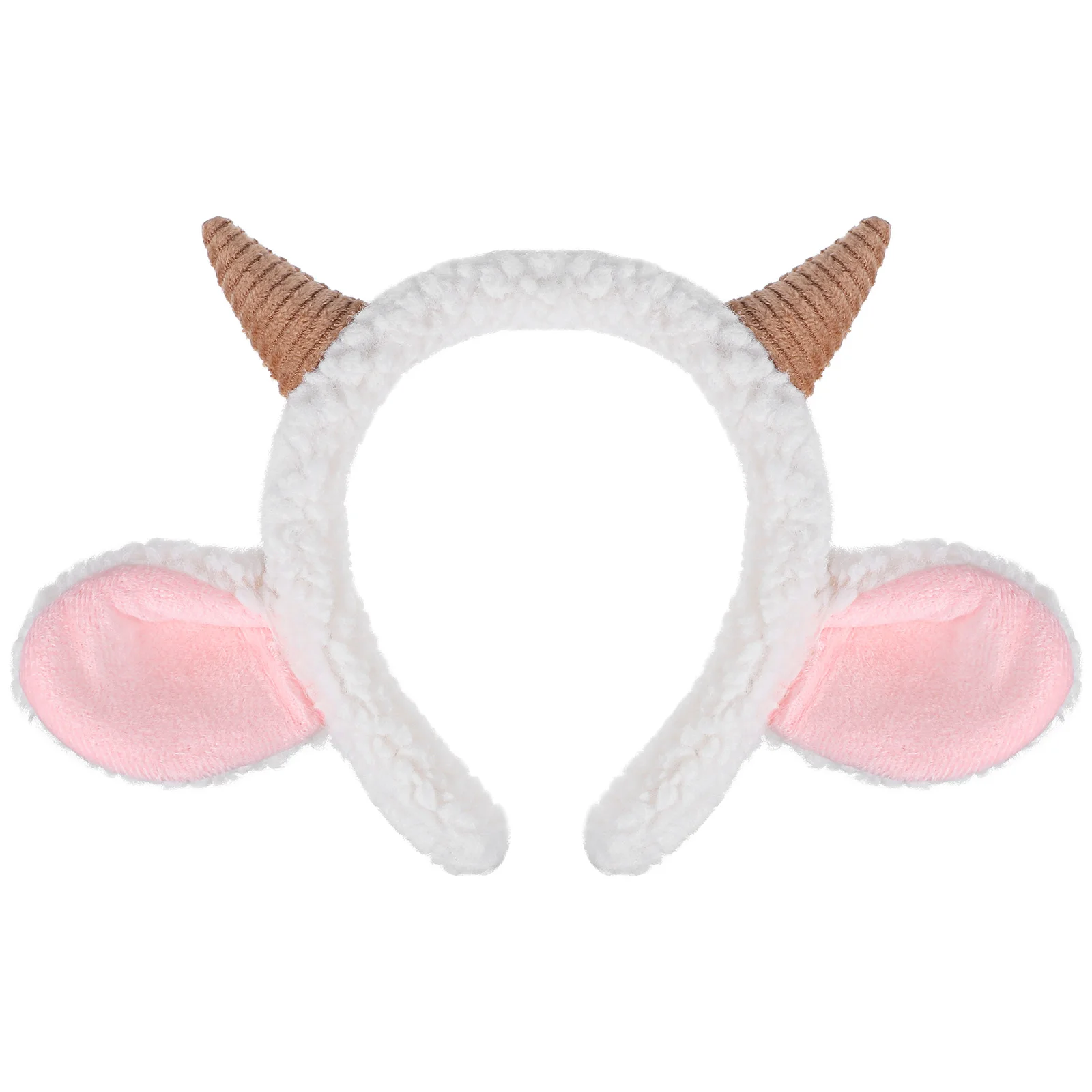 Sheep Ears Horn Headband Cartoon Plush Cute Little Lamb Horn Headband Headwear Fancy Dress Cosplay Headdress Photo Props