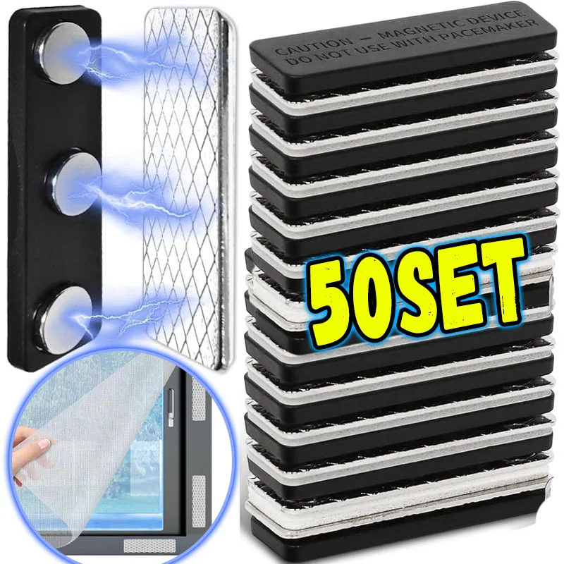 Metal Curtain Magnetic Closure Wall Mounted Magnetic Buckle Shower Curtain Magnet Clips Detachable Window Screen Fixed Fastener