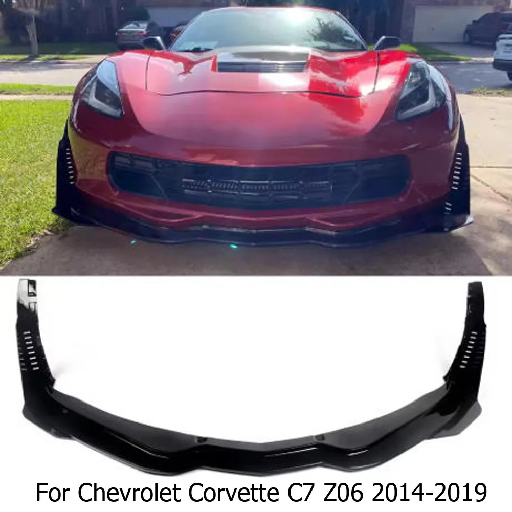 For Chevy Corvette C7 Z06 2014-2019 Stingray Z51 Front Splitter Lip Bumper Side Winglets Spoiler Car Modified Accessorie