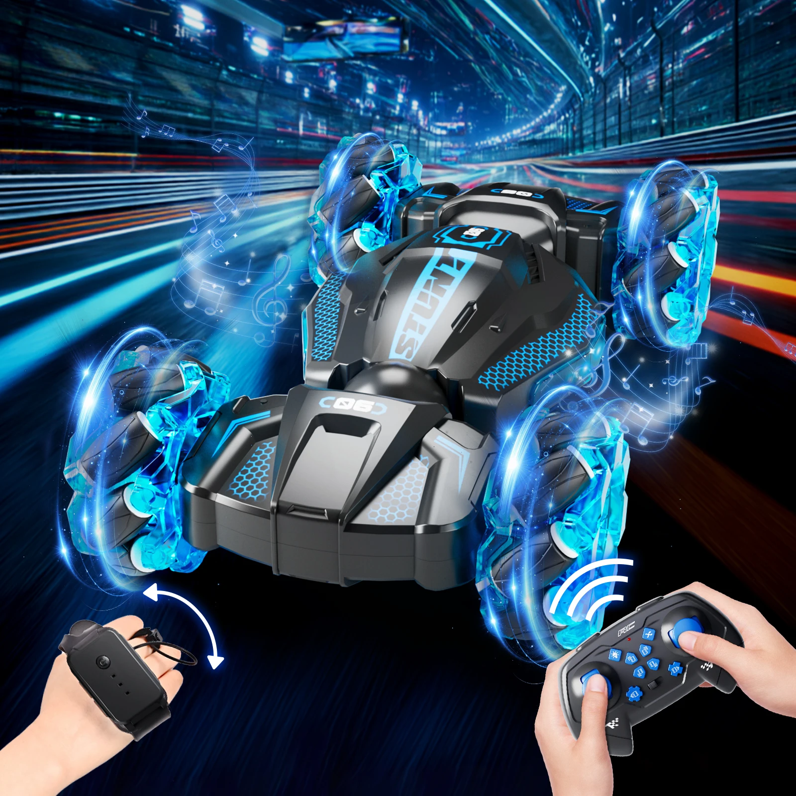 

Игрушечный трюковый автомобиль с дистанционным управлением и поворотом на 360 градусов. Идеальный подарок для детей от 6 лет и старше этого Рождества.