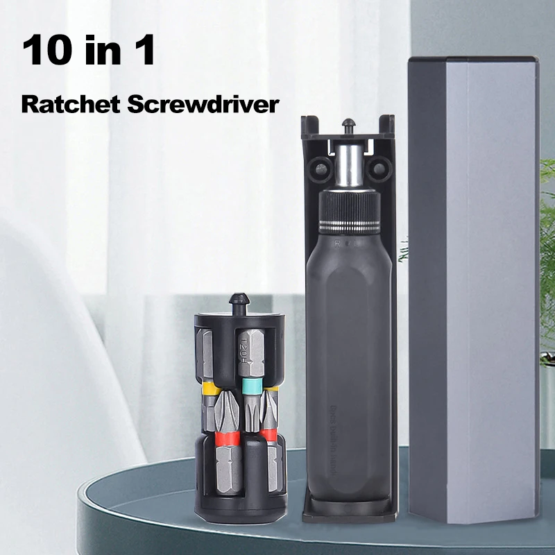 

10 in 1 Ratchet Screwdriver Bits Set Home Aluminum Box Disassembler Screw Driver Multi-function Magnetic Torx Phillips Bit Kit