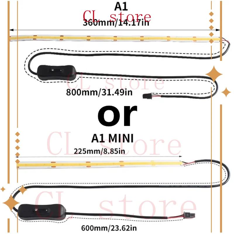 

For Bambu lab A1/A1mini Led Light Strip Ra95 Fill light 24V Bambulab 3D Printer Parts