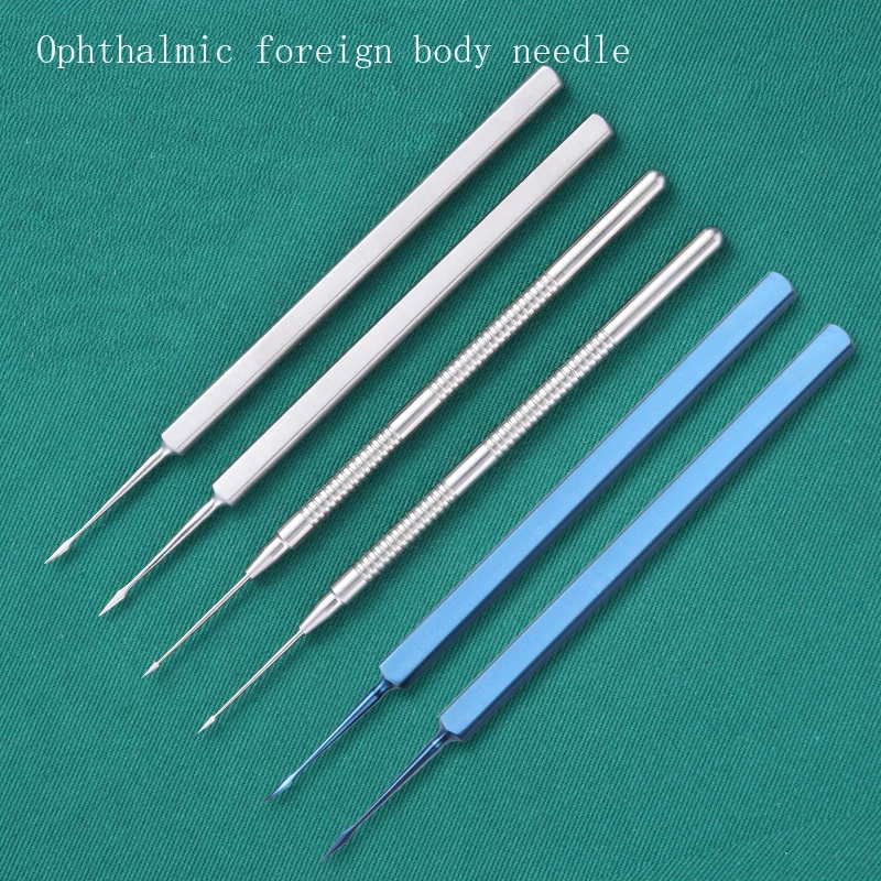 Ophthalmic foreign body needle shovel straight curved tip instrument tool stainless steel titanium alloy willow blade iris knife