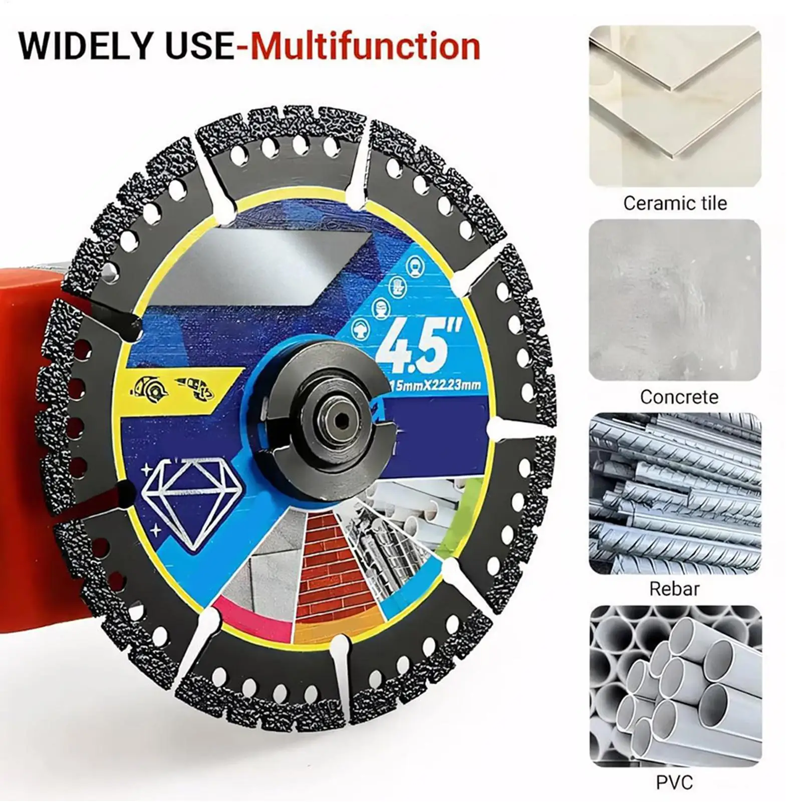 

Saw Disc Wheel 3 pcs 4.5 Inch Angle Grinder Cutting Disc Grinding Wheel Tool Tile Marble Concrete Steel Stone PVC Pipe Cutting