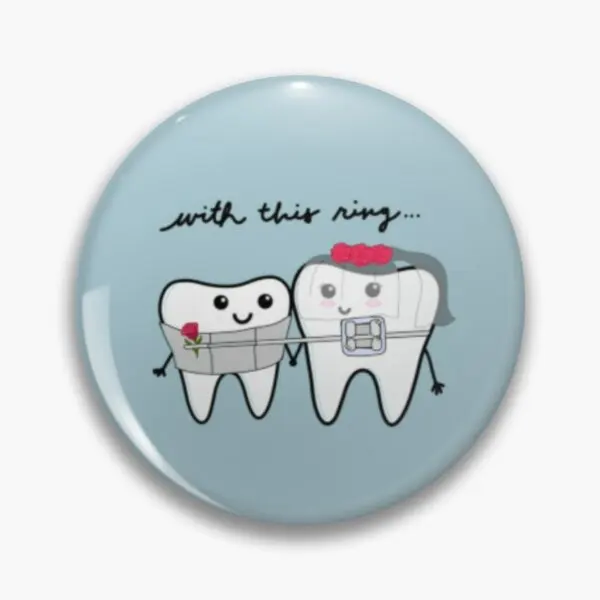 Cute Teeth With Braces  Soft Button Pin Badge Hat Creative Brooch Cute Metal Lover Clothes Cartoon Lapel Pin Decor Collar Women