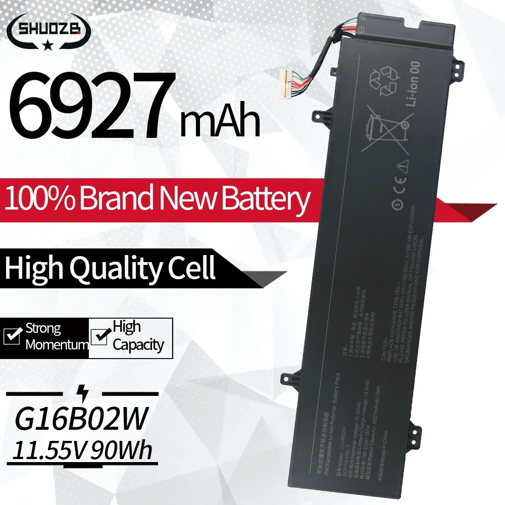 

New G16B02W Laptop Battery For Redmi G 2021 Series 3ICP5/64/80-2 11.55V 80WH 6927mAh SHUOZB Free tools