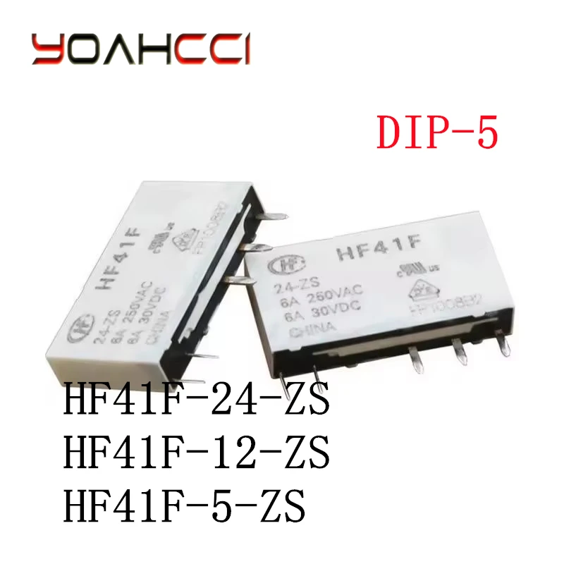 10PCS/Lot HF41F/24-ZS 、HF41F/12-ZS 、HF41F/5-ZS DIP-5 New Original Power Relay HF41F-24-ZS 、HF41F-12-ZS 、HF41F-5-ZS