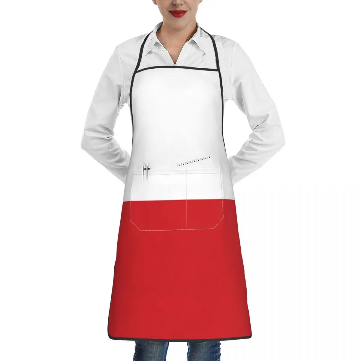 Kitchen Household Cooking Apron Poland Flag Waterproof Adult Coffee Overalls Wear