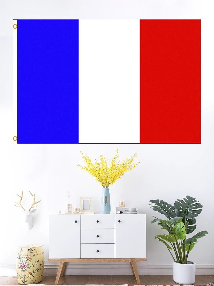 Grande drapeau de la France 90x150cm suspendu bleu blanc rouge fra fr français Polyester bannière décoration