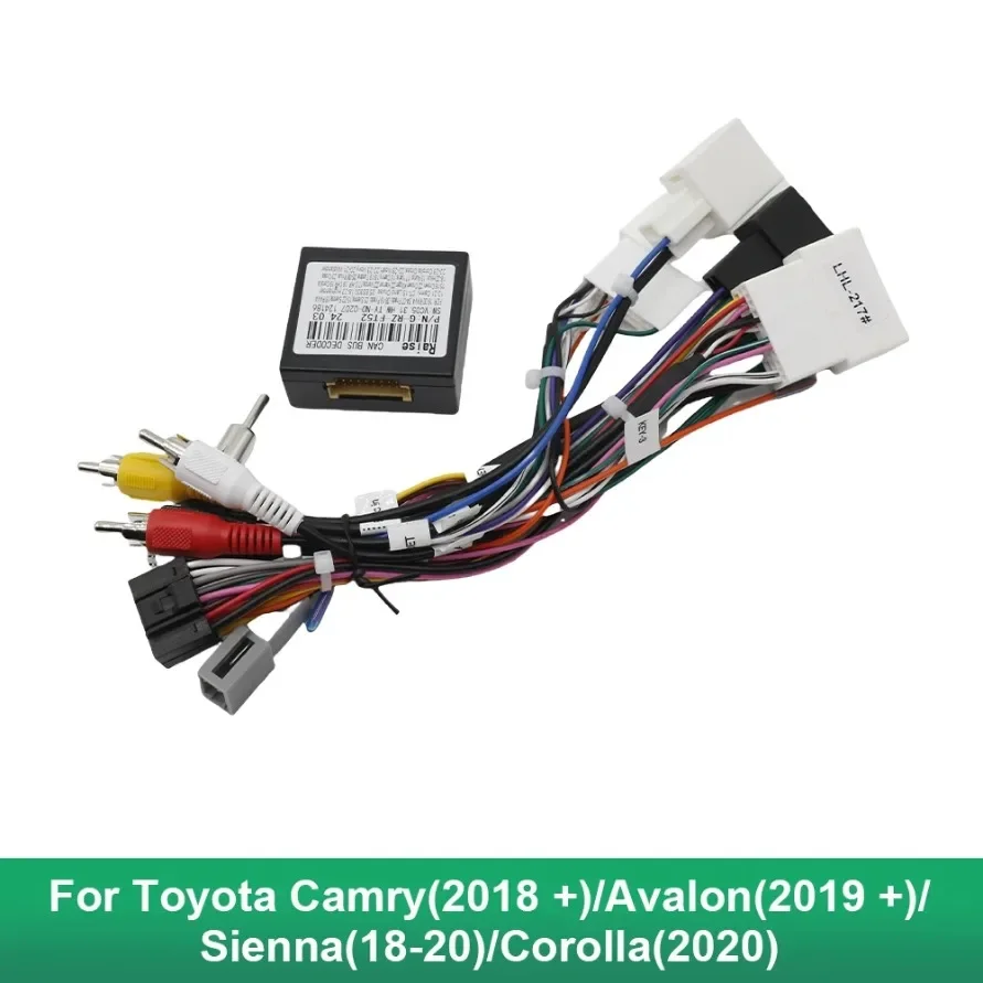 Car Audio Android 16Pin Wiring Cable Adapter With Canbus For Toyota Camry(2018+)/Avalon(2019+)/Sienna(18-20)/Corolla(2020)