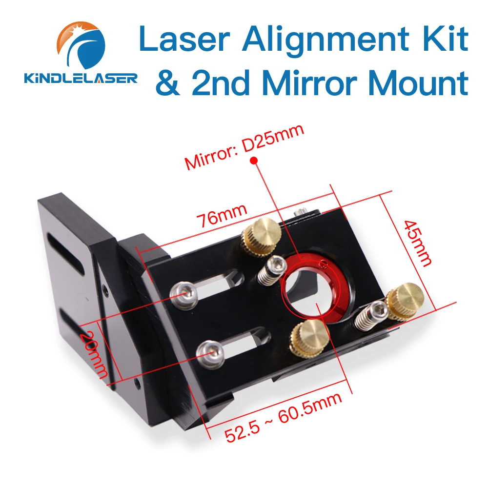 KINDLELASER 25mm Mirror Mount Adjust Collimate Laser Light Regulator Alignment Kit Set for CO2 Laser Cutting Engraving Machine