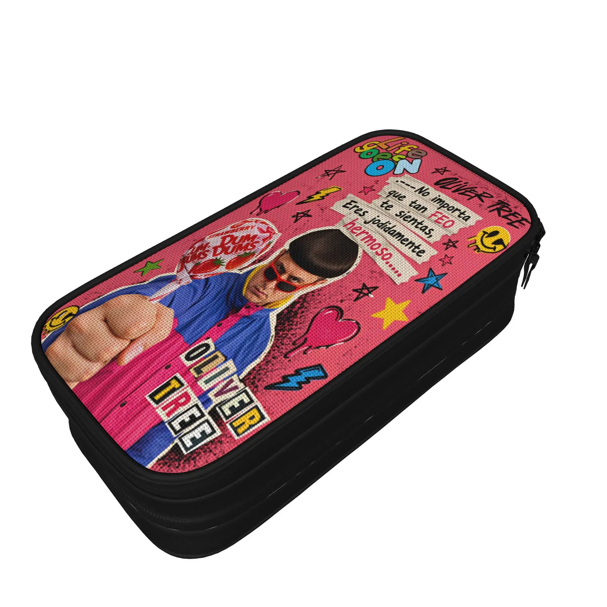 oliver tree life goes on Pencil Case  Back To School Pencil Cases Double Layer Girls Boys Cool Large Pencil Bag School Supplies