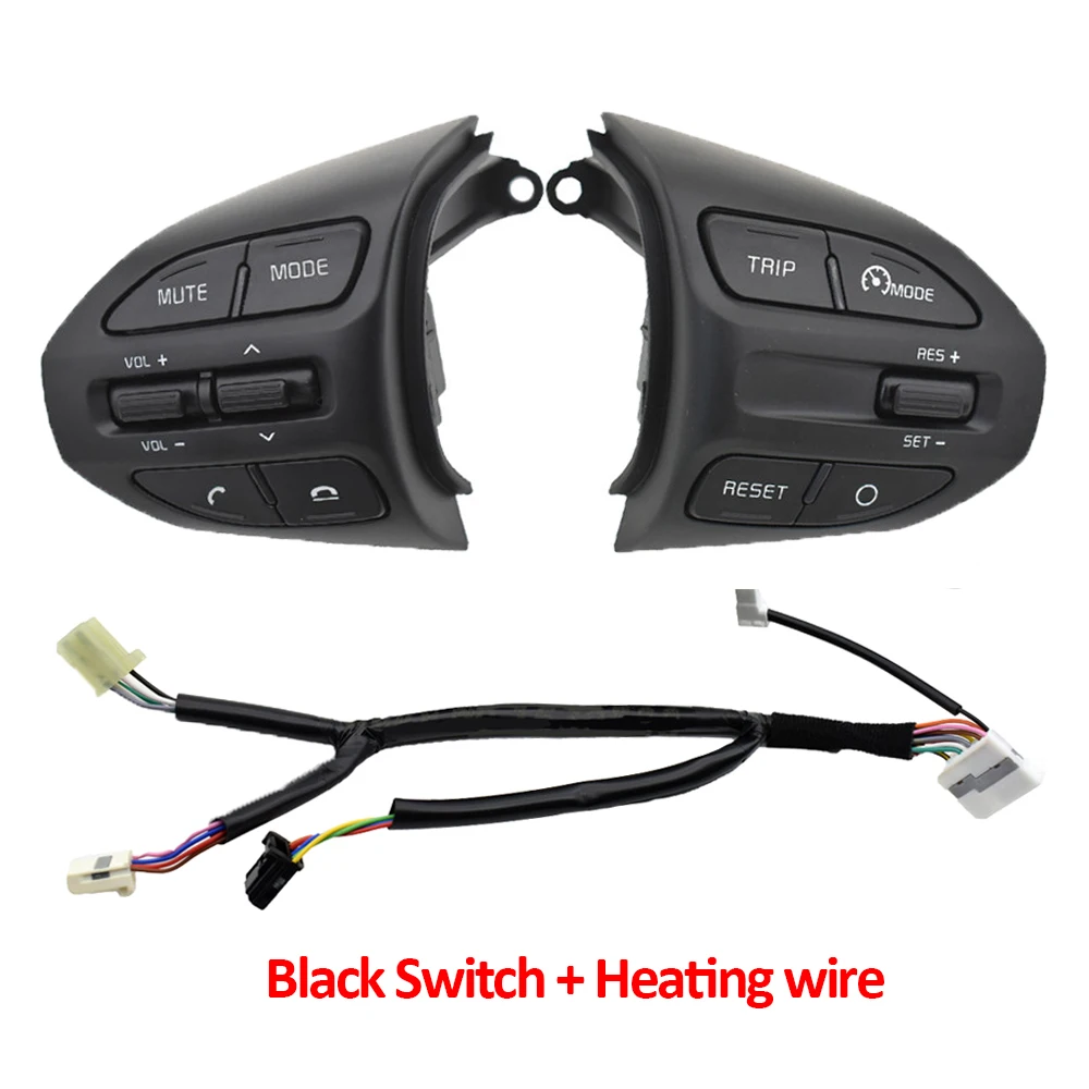 Brandnew Steering Wheel Button Bluetooth Phone Cruise Control Volume Switch With Heating Wire For KIA K2 RIO 2017-19 RIO X LINE