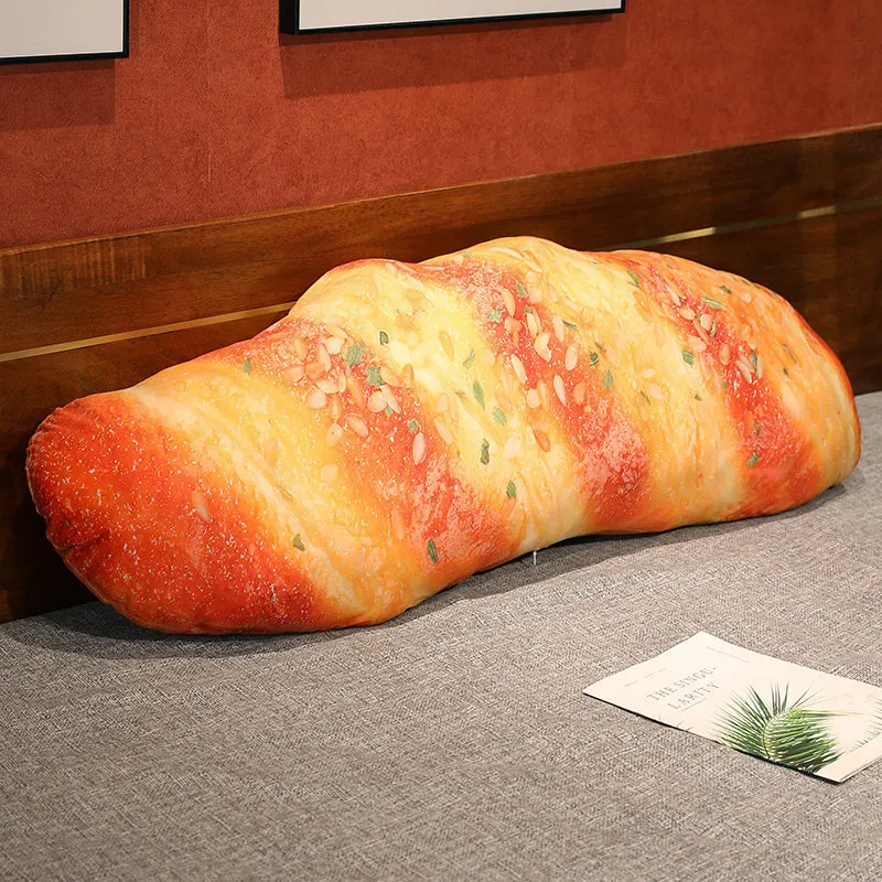 20-110cm French Bread Plush Throw Pillow Soft Realistic Printed and Dyeing Pillow Sofa Kitchen Decoration Party Gift