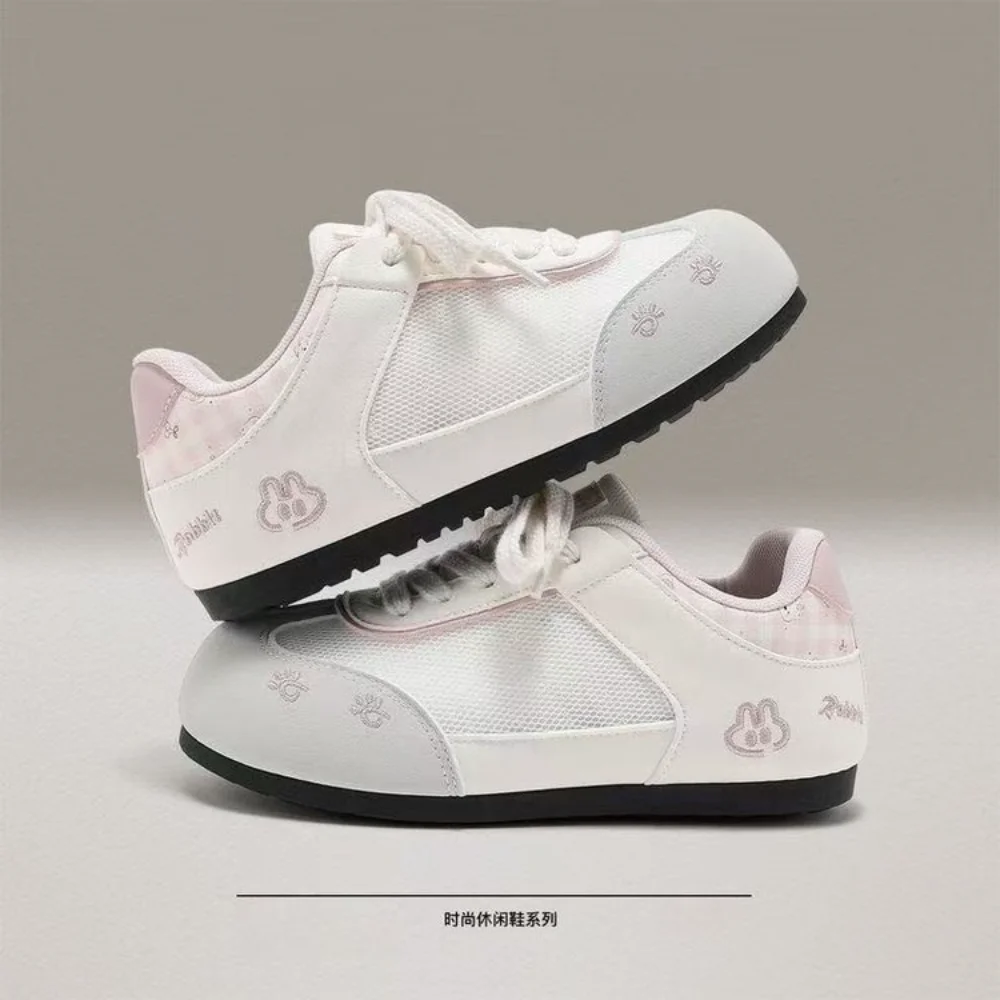 Kawaii Bunny Embroidery Women's Sneakers Breathable Mesh Round Toe Casual Walking Shoes - view 3