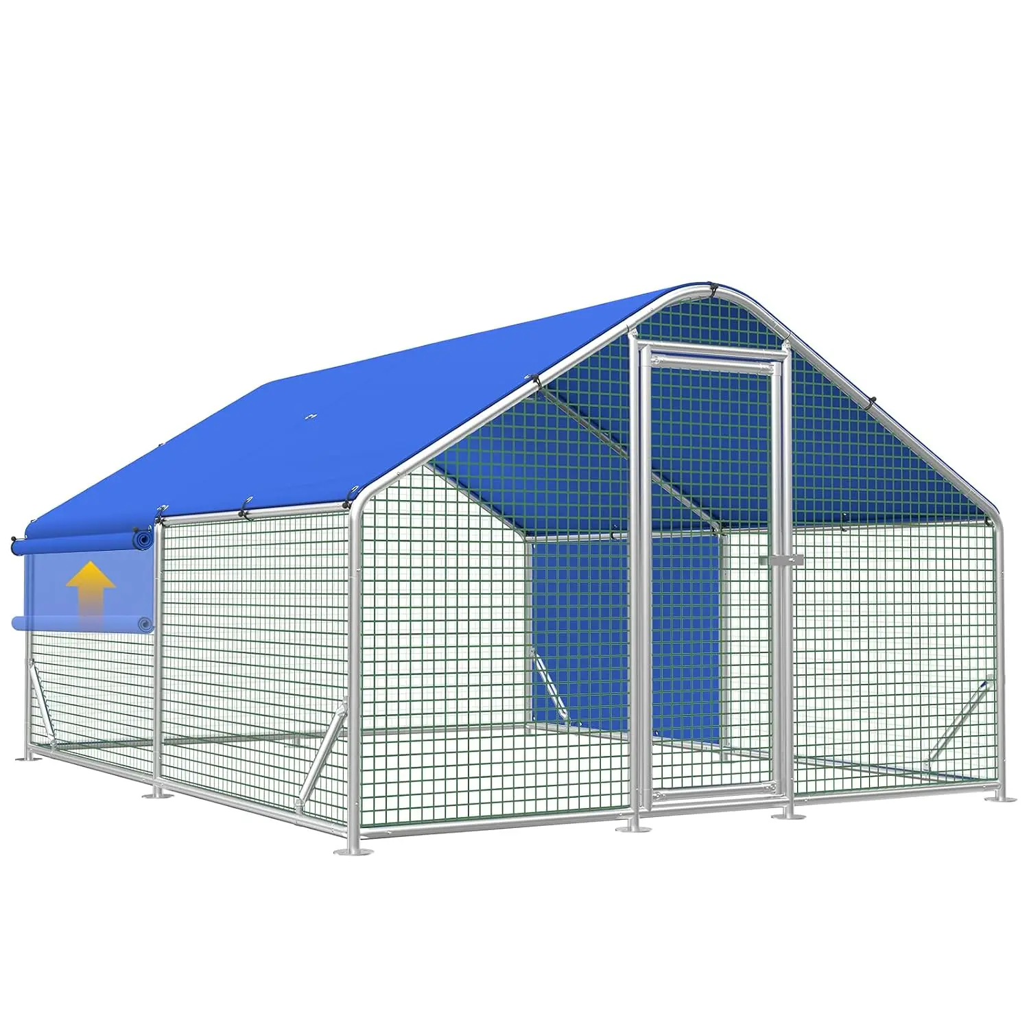 Large Metal Chicken Run Heavy-Duty Wire 20 Chickens Waterproof Cover Yard Enclosure Outdoor Walk-in Cage, Customized