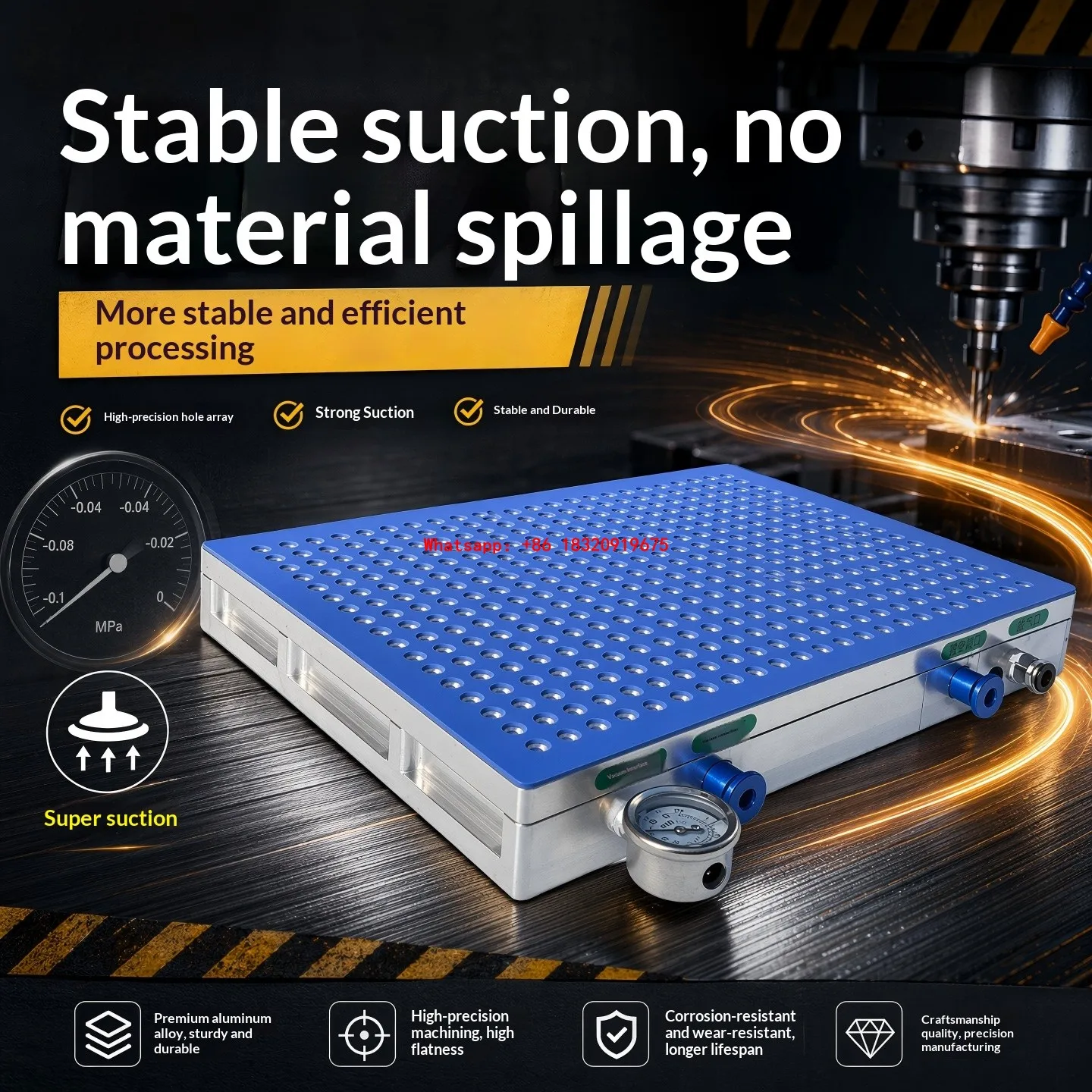 Cyclmotion Machining Center Vacuum Suction Cup Industrial CNC No-Sealing Strip Multi-point Porous H-trength Adsorption Platform