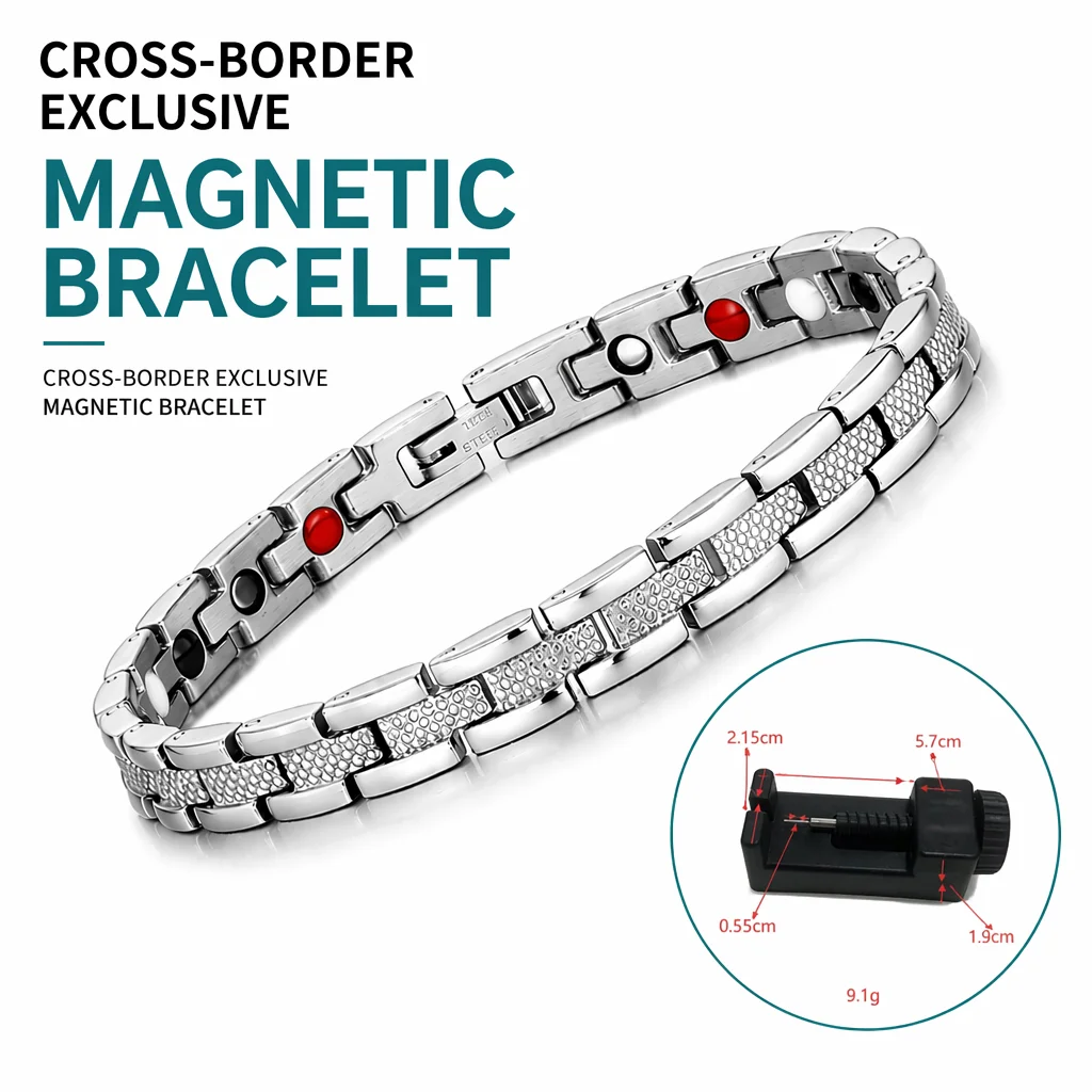 Pineapple Mesh Removable Male and Female Magnetic Therapy Bracelet Vintage Magnetic Bracelet