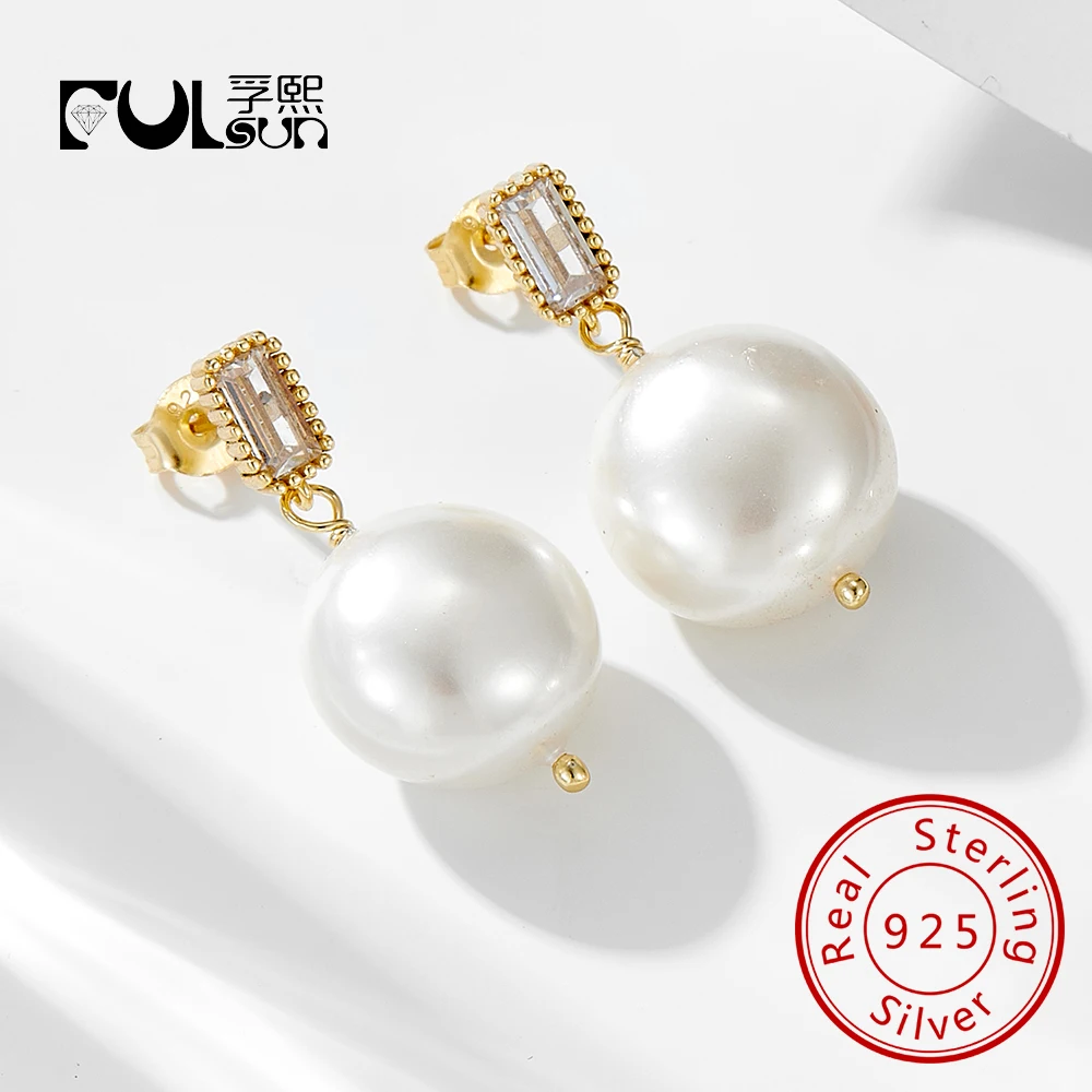 

925 sterling silver 14k gold plated Handmade Mother of Pearl Earrings Unique and Elegant Pearl Jewelry for Women