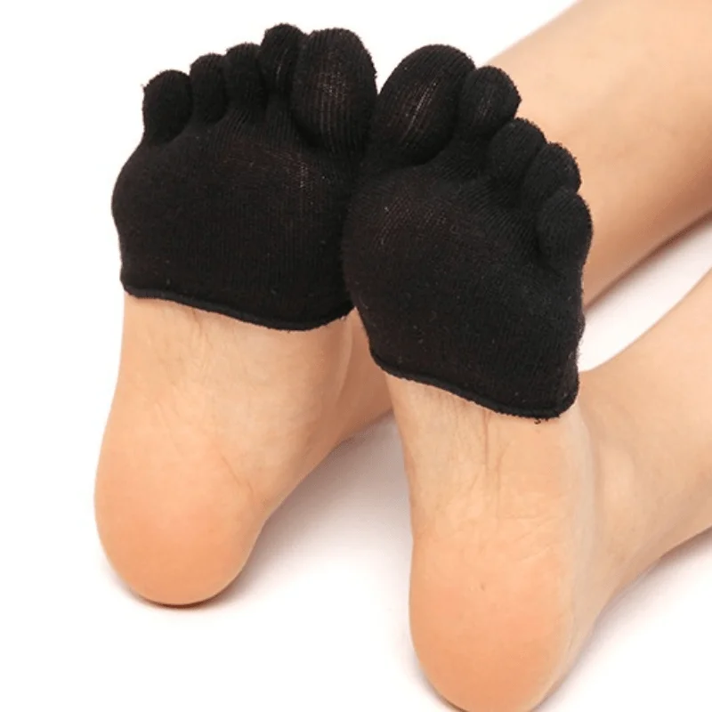 Ultra-flache, unsichtbare Fünf-Zehen-Halbsocken für Damen und Unisex – Atmungsaktive Overknee-Schuhüberzüge mit rutschfestem Zehengriff-Design, leichter Stil, geeignet für High Heels, Abendschuhe, Hausschuhe, Sockenpol – Detail 4