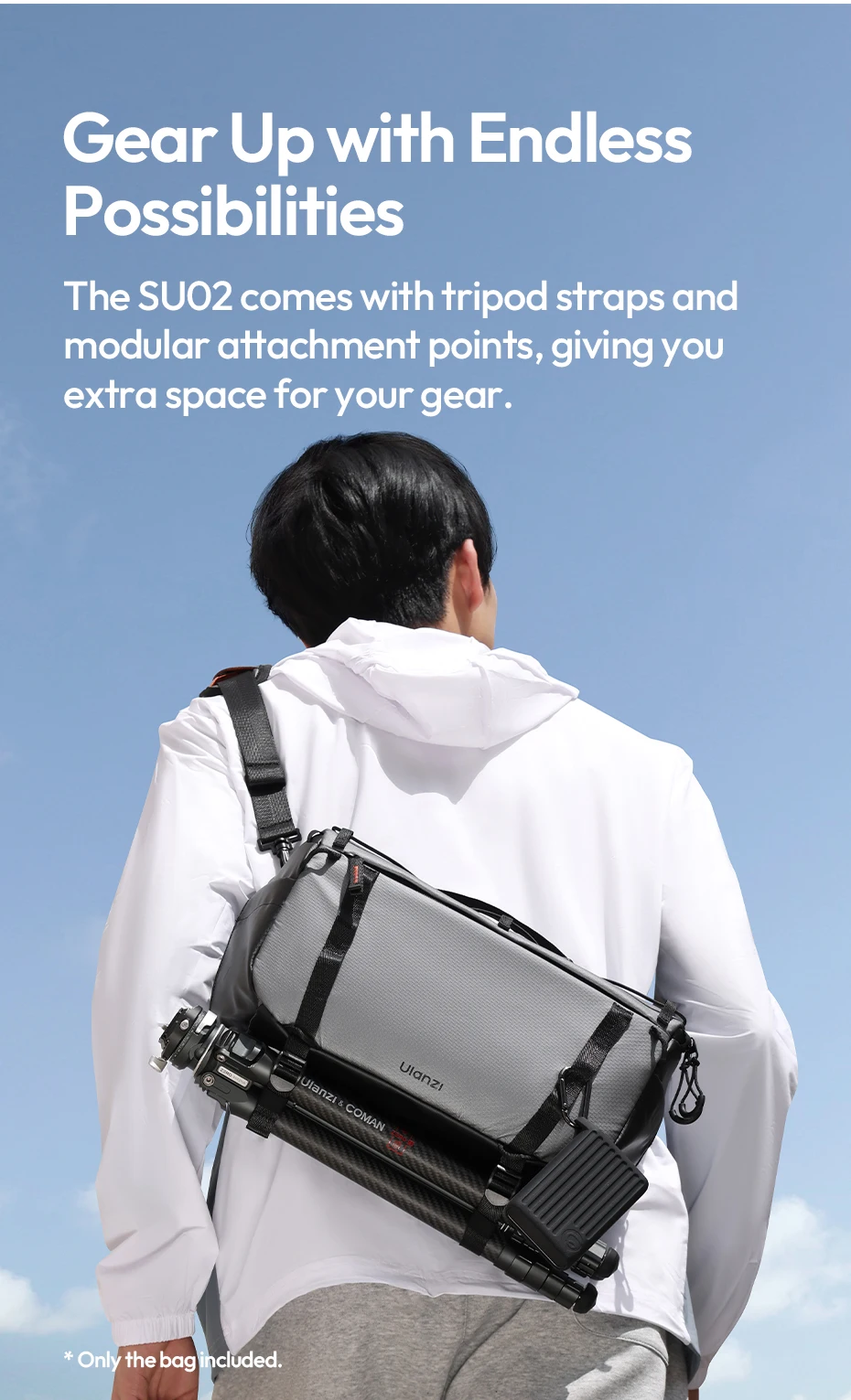 Ulanzi SU02 13L Umhängetasche für Kameras, Objektive, Laptops, Reisen, Schultertasche, Handgepäckhülle mit abnehmbarem Trennwand – Detail 10
