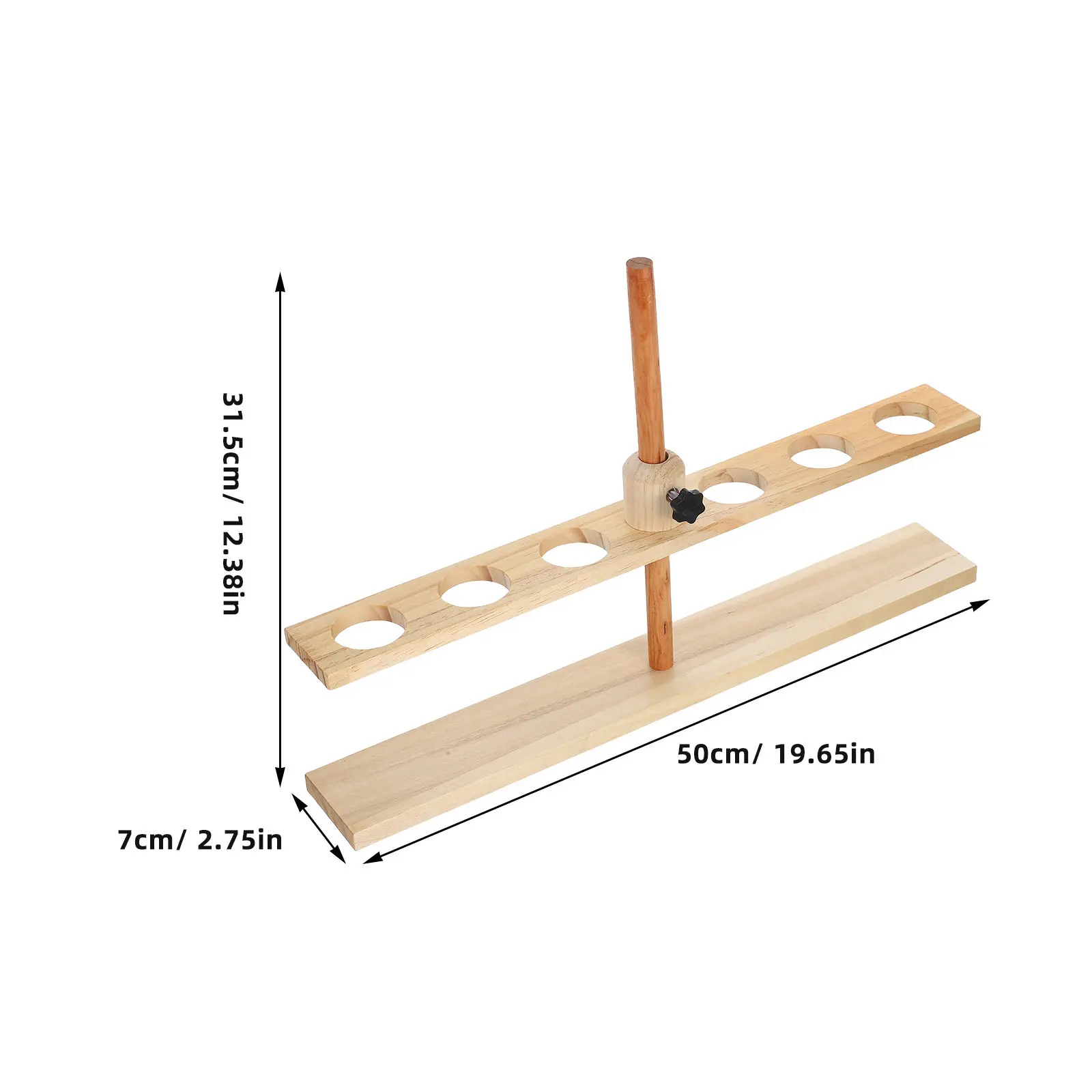 6 Hole Wooden Adjustable Chemistry Funnel Stand Laboratory Equipment Base for School Science Experiments Stem Education view 3
