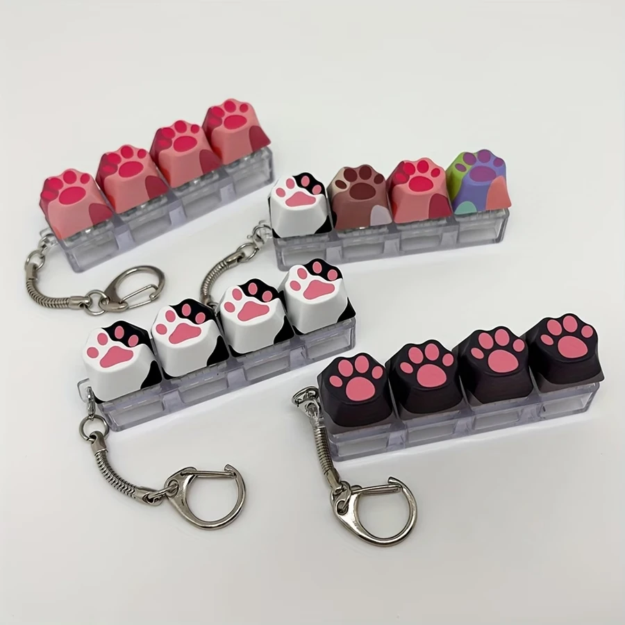 Juguete Antiestrés con Botón de Pata de Gato, Juguete Llavero de Presión con el Dedo, Artículos de Colección para Fiestas, Probador Creativo de Teclas, Juguete Novedoso para Aliviar el Estrés