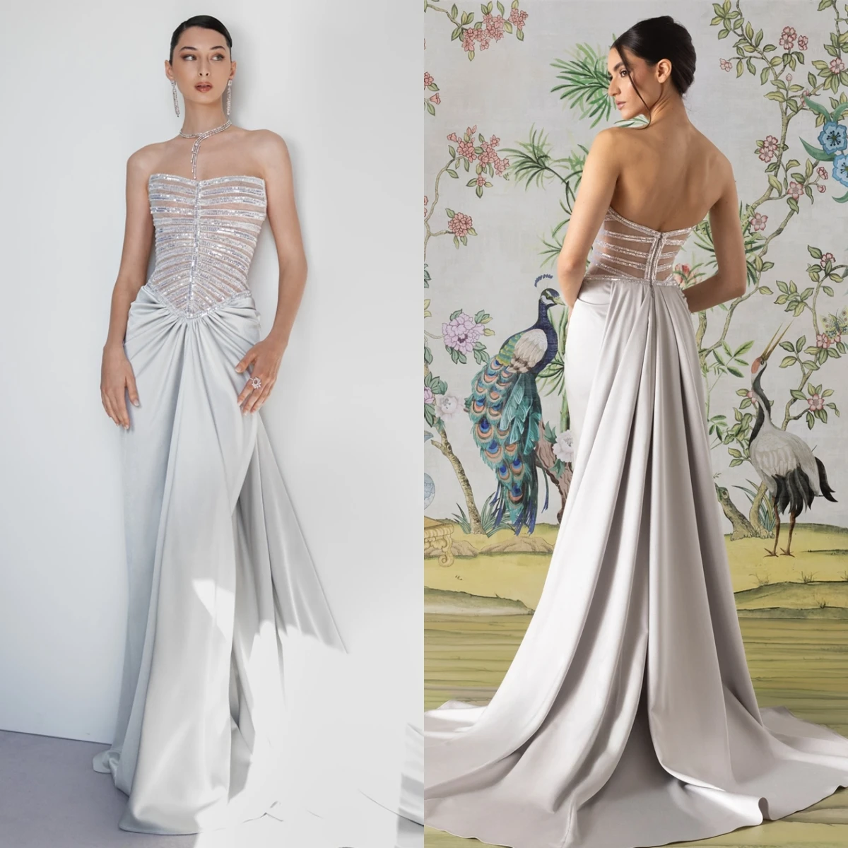 

Customized Elegant Strapless Evening Dress and Exquisite Sleeveless Special Occasion Gowns and Modern Satin Cocktail Dress