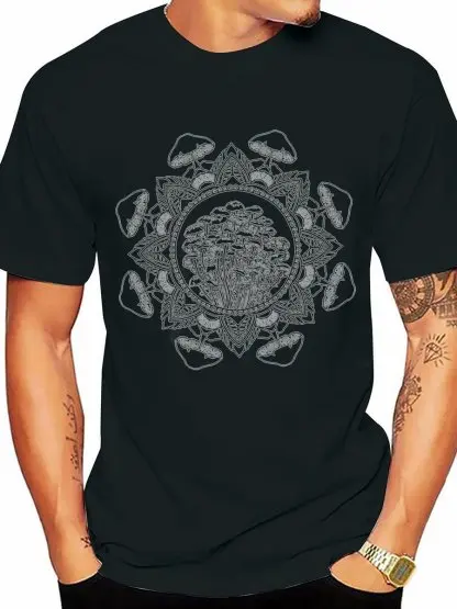 Mushroom-coloured cotton blend men's loose casual pure cotton T-shirt