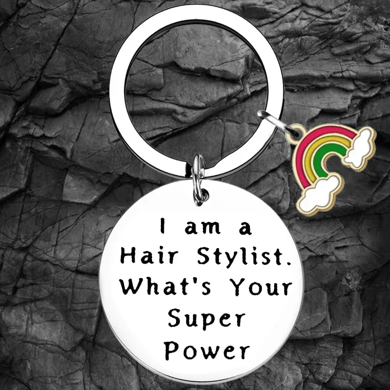 Hair Stylist Barber gift Keychain Hairdresser Gift Key Rings I’m a Hair Stylist What’s Your Superpower