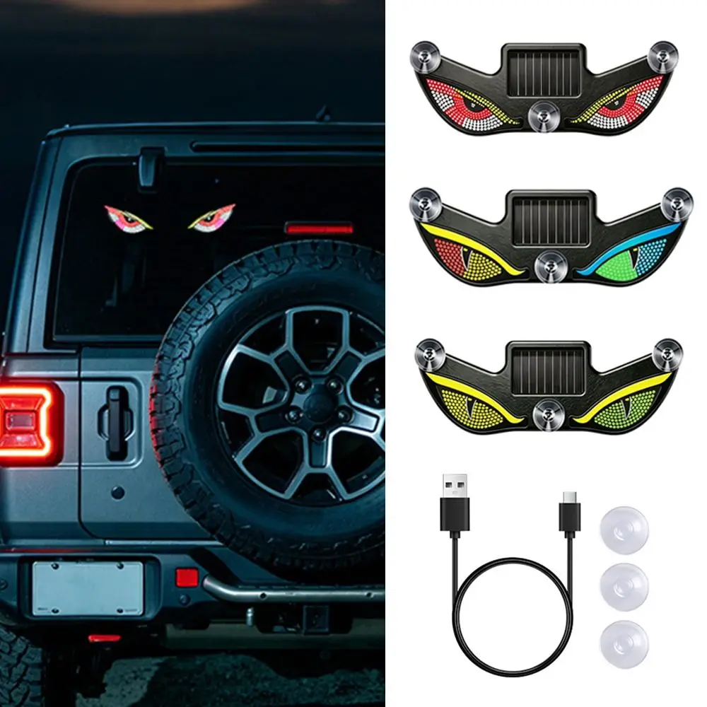 Gifts Suction Cup Solar LED Warning Light Light Sensor Multifunctional Evil Eye Car Light Car Decorative Car Sticker Light