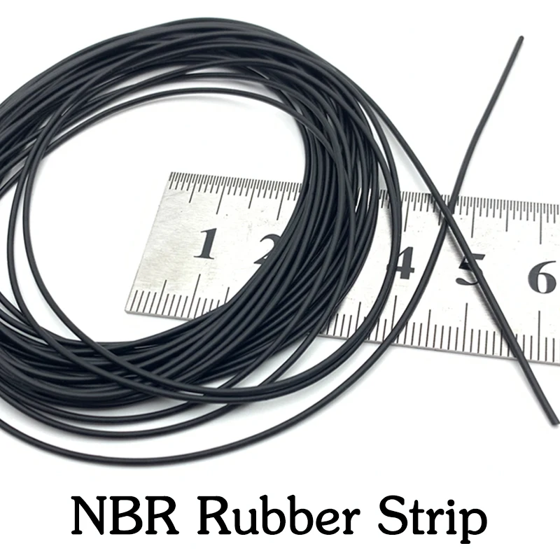 2/5/10M Dia 0.8 1.5 1.8 2 2.5 3 4 5 5.3 6 mm Solid Black NBR Sealing Strip Oil Resistance Nitrile Rubber Round Strip NBR Strip