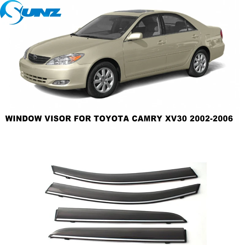 

Side Window Visors For Toyota Camry XV30 2002 2003 2004 2005 2006 Plastic Exterior Visor Vent Shades Window Sun Rain Guards SUNZ