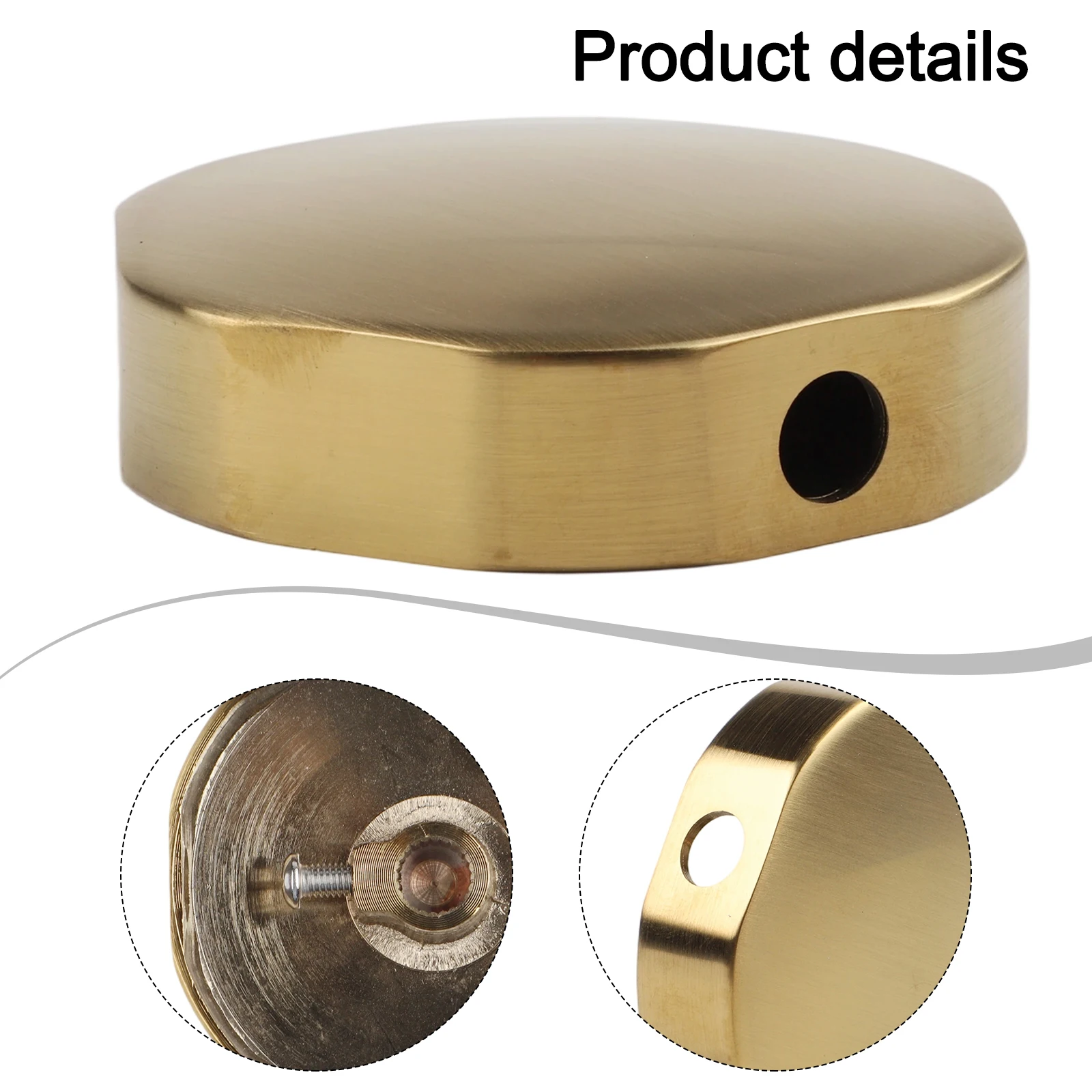Bathroom Accessory Bath Drain Part Brushed Gold Rotating Control Enhanced Drain Aesthetics Water Flow Adjustment