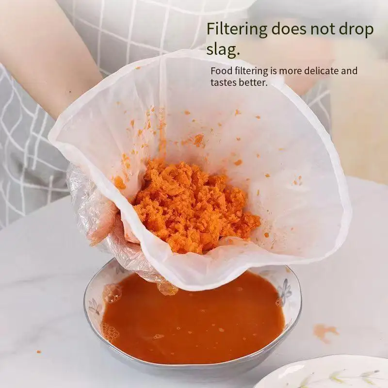 Oval-shaped nylon filter bag, wine and soy milk filter screen, juice and vegetable juice, dumpling filling water dispenser for h